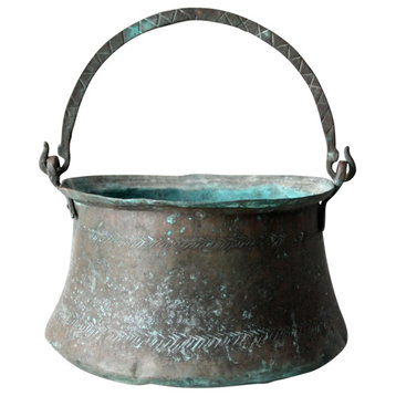 Consigned, Antique Copper Cauldron Pot