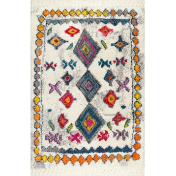 nuLOOM Lynda Shag Area Rug, Multicolor, 4'x6'