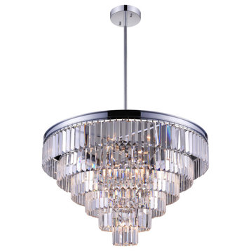 CWI LIGHTING 9969P30-15-601 15 Light Down Chandelier with Chrome finish