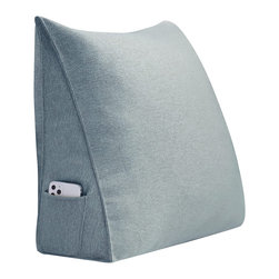 WOWMAX - Back Rest Wedge Pillow Sofa Relax Pillow Chair Bed Back Support Pillow Gray - Decorative Pillows