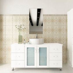 Abaco 47.25 inch Vessel Sink Bathroom Vanity Solid Wood Top - Bathroom Vanities And Sink Consoles