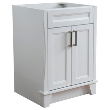 24" Single Sink Vanity, White Finish- Cabinet Only