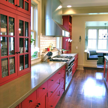 Red Painted Kitchen