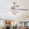 Bryanya 52" Ceiling Fans With Crystal Shade, Optional Remote