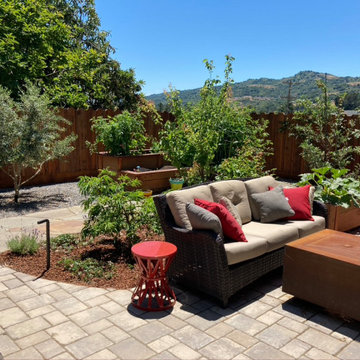 Natalie's backyard productive garden & outdoor dinning room