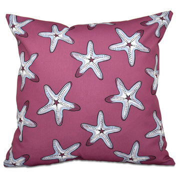 Soft Starfish, Geometric Print Pillow, Purple, 20"x20"