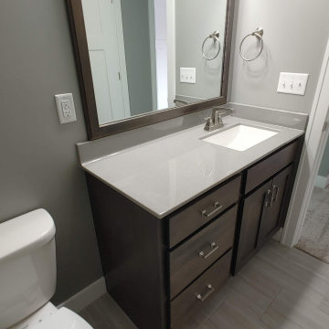 New Home Geneseo, IL Koch Cabinets Charcoal Blue Cambria Whitney 2021