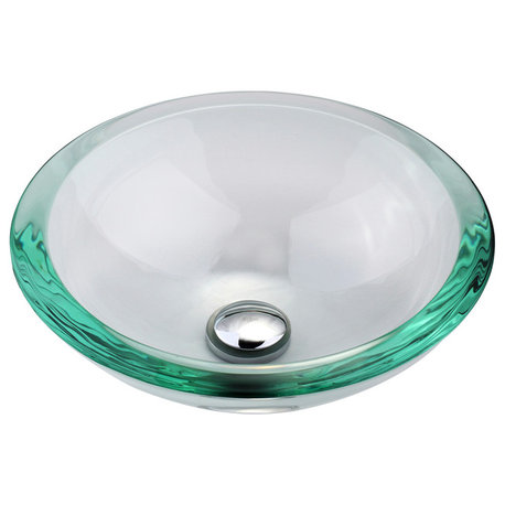 Clear 17" Glass Vessel 19mm thick Bathroom Sink