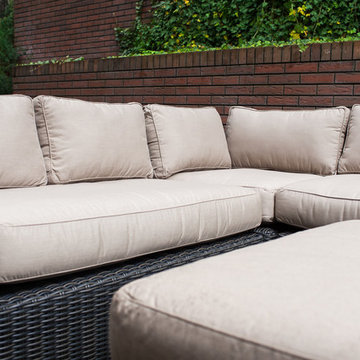 Toja Patio Furniture - Tuscan Sectional Set - Red Brick Wall