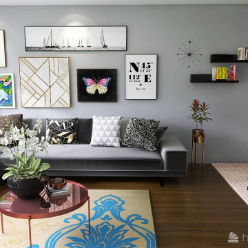 Wohn-Eßzimmer im Modern Boho Style