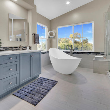 reestanding Tub and Walk-In Shower in Laguna Niguel Master Bathroom Remodel