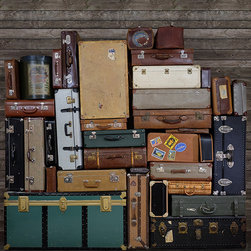 STACKED SUITCASES - Wallpaper