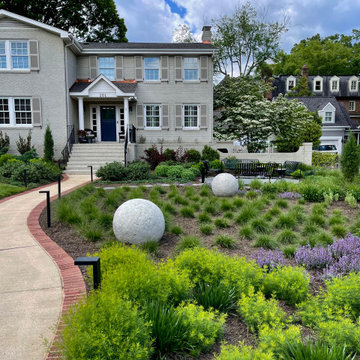 Front pollinator garden in early May.