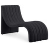 Orian Teddy Fabric Upholstered Chaise, Black