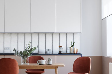 Дизайн интерьера кухни в квартире в стиле авангард в светлых тонах