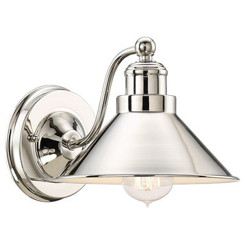Kira Home Welton 11" Modern Industrial Wall Sconce, Polished Nickel Finish