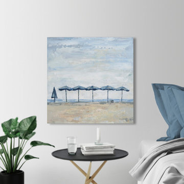 "Sunny Day at the Beach" Painting Print on Wrapped Canvas