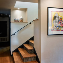 downstairs