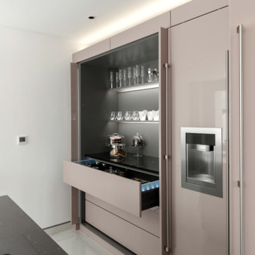 Kitchen pocket door storage