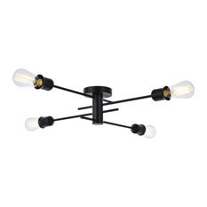 Xavier 4 Lights Flush Mount In Black