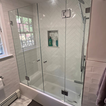 Elegant Frameless Glass French Doors for Bathtub