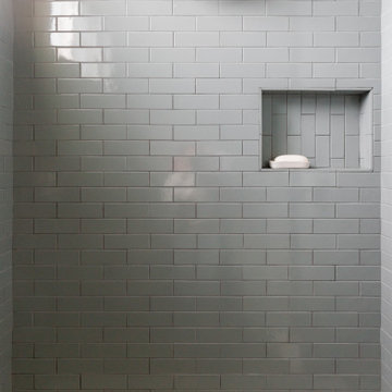 Lived-In Luxe Bathroom Tiles and Thin Brick