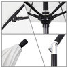 11' Matted Black Collar Tilt Lift Fiberglass Rib Aluminum Umbrella, Sunbrella, Tuscan