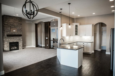 Example of a transitional kitchen design in Cedar Rapids