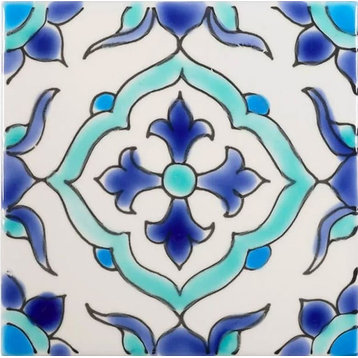 4"x4" Granada Tile, Total of 180, Blue and Turquoise Mediterranean Pool Tiles