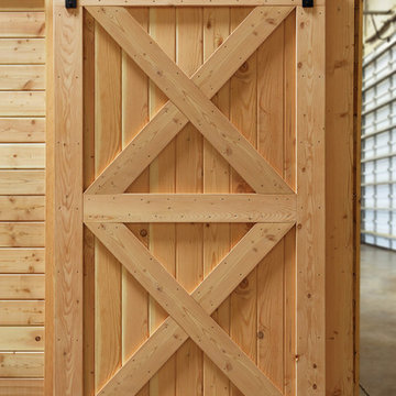 Interior Rustic Barn Door with double Crossbuck & Sliding Track Hardware