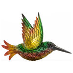 HISC/Ultimate Innovations - Hummingbird Metal Wall Art Set of 2 - The Ultimate Innovation's Set of 2 Hummingbird Wall Art will no doubt bring beauty and color to these hanging pieces of nature. You can use these outdoors or indoors to add a ray of happiness to any room. Made of metal, both have unique features to set them apart. One is set to "fly" and the other looks like it is ready to take a drink from one of our Ultimate Hummingbird Feeders.