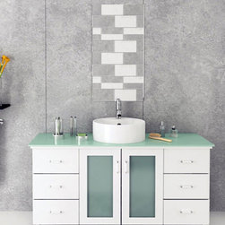 Abaco 47.25 inch Vessel Sink Bathroom Vanity Tempered Glass Top - Bathroom Vanities And Sink Consoles