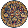 Traditional Regal 5' Round Azure Area Rug