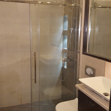 Master and powder bathrooms fit out, makeover