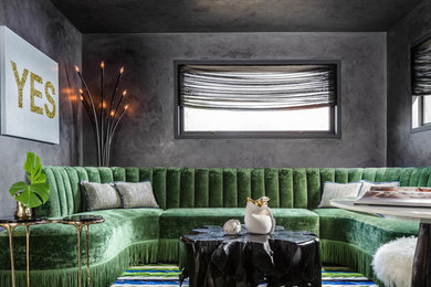 Example of a transitional living room design in San Francisco