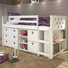 Junior Loft Bed, Bookshelves, Dresser & Storage Drawers In One