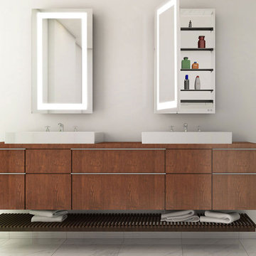 Electric Mirror AMB-2330-LT Ambiance 23.25 x 30 x 4 Mirrored Cabinet