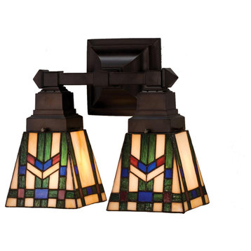 Meyda Tiffany 31247 Stained Glass / Tiffany 2 Light 12"W Bathroom - Tiffany