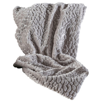Laraine  Pebble Pattern Faux Fur Throw Blanket