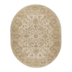 Caesar Beige Oval Rug - Area Rugs