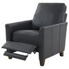 Penny Midnight Blue Faux Leather Modern Recliner