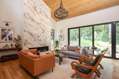 Minimalist living room photo in Raleigh