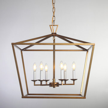 modern gold ancient cage pendant light