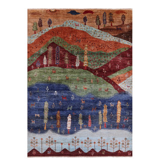 Hand Knotted Tribal Persian Gabbeh Wool Rug 5' 9