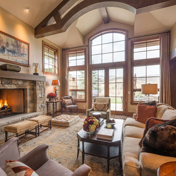 Rustic Mountain Home with Stone Fireplace