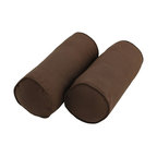 20"x8" Solid Twill Bolster Pillows, Chocolate