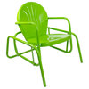 Outdoor Retro Metal Tulip Glider Patio Chair Lime Green