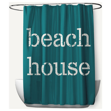 Beach House  Ocean Teal 70" w x 73" h Shower Curtain
