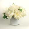Artificial Silk Peonies Floral Arrangement and Decorative Vase