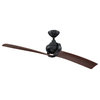 54 in Modern Ceiling Fan with Remote Control, Black